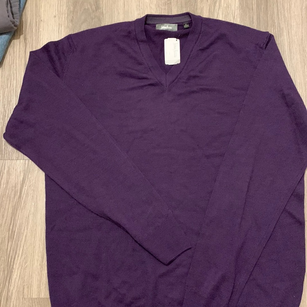 Purple Norman Marcus crew neck sweater